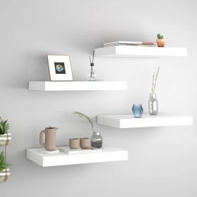 Floating Wall Shelves 4 pcs White 15.7" x 9.1" x 1.5" MDF