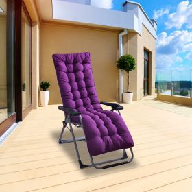 67in x 22in Chaise Lounger Cushion Recliner Rocking Chair Sofa Mat Deck Chair Cushion (Color: purple)